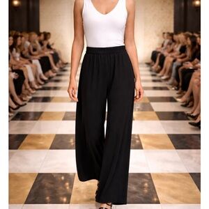 Wide-Leg Taupe Palazzo Pants for Women by Comfy USA See photos for color